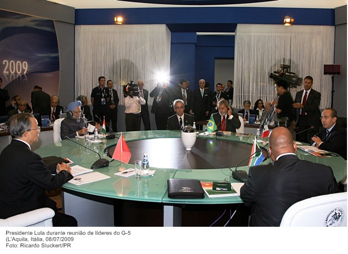 Presidente Lula durante reunião de líderes do G-5.