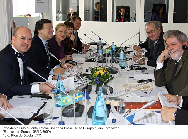Presidente Lula durante a I Mesa Redonda Brasil-União Européia, em Estocolmo.
