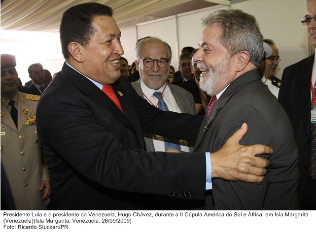 Presidente Lula e o presidente da  Venezuela, Hugo Cháves, durante a II Cúpula Ámerica do Sul e África, em Isla Margarita.