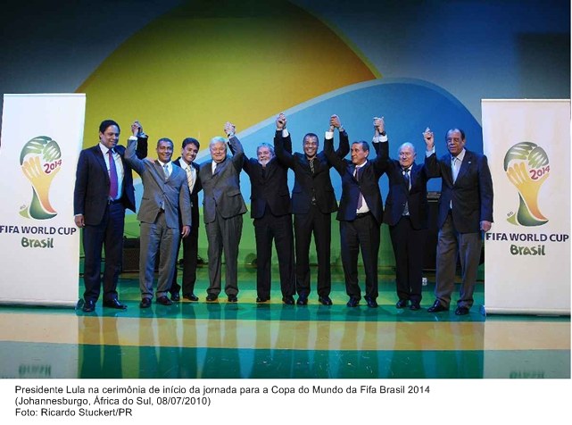 Presidente Lula na cerimônia de início da jornada para a Copa do Mundo da Fifa Brasil 2014.