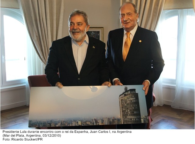 Presidente Lula durante encontro com o Rei da Espanha, Juan Carlos I , na Argentina.