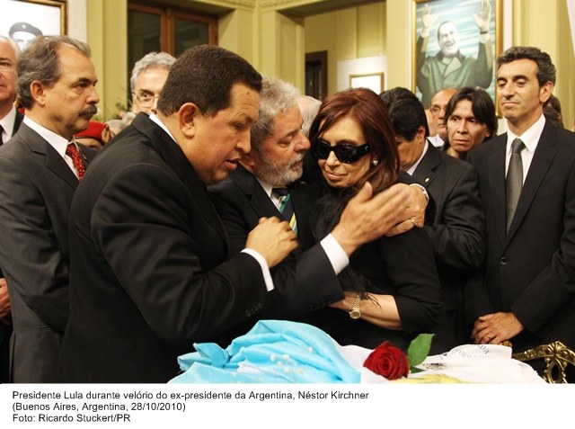 Presidente Lula durante velório do ex-presidente da Argentina, Néstor Kirchner.