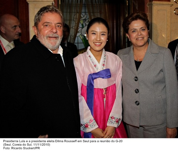 Presidente Lula e a presidente eleita Dilma Rousseff em Seul para a reunião do G-20.