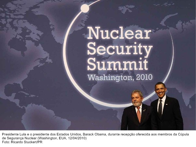 Presidente Lula e o presidente dos Estados Unidos, Barack Obama, durante recepção oferecida aos membros da Cúpula de Segurança Nuclear.