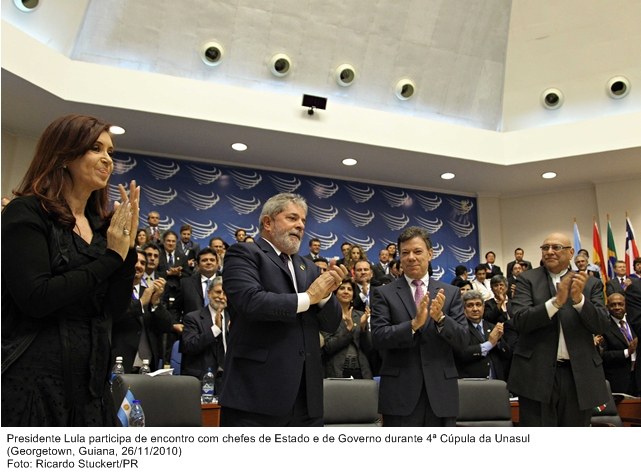 Presidente Lula participa  de encontro com Chefes de Estado e de Governo partitipantes da 4ª Cúpula Unasul.