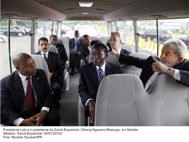 Presidente Lula e o presidente da Guiné Equatorial, Oblang Nguema Mbasogo, em Malabo.