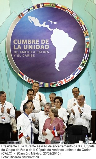 Presidente Lula durante sessão de encerramento da XXI Cúpula do Grupo do Rio e da II Cúpula da América Latina e do Caribe (CALC).