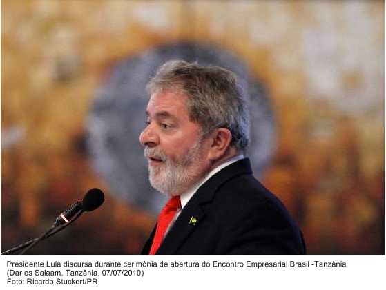 Presidente Lula discursa durante cerimônia de abertura do Encontro Empresarial Brasil-Tanzânia.