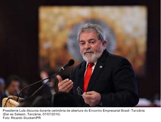 Presidente Lula discursa durante cerimônia de abertura do Encontro Empresarial Brasil-Tanzânia.