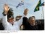Presidente Lula e o presidente do Uruguai, José Mujica, durante cerimônia de descerramento de placas na fronteira entre Brasil e Uruguai.