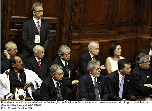 Presidente Lula participa da cerimônia de Declaração de Fidelidade Constitucional do presidente eleito do Uruguai, José Mujica.