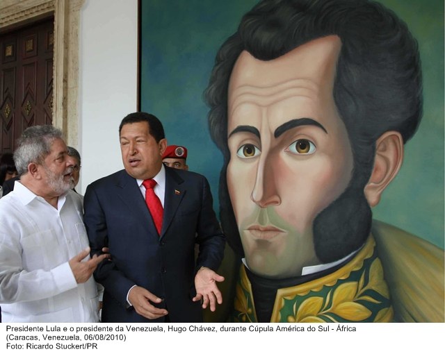 Presidente Lula e o presidente da Venezuela, Hugo Chávez, durante Cúpula América do Sul - África.