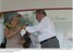 Presidente Lula ao lado da senhora Oraida Campos, viúva do senador Lauro Campos, durante cerimônia de inauguração do Hospital do Idoso