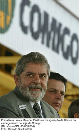Presidente Lula e Marconi Perillo na inauguração da fábrica de esmagamento de soja da Comigo.jpg