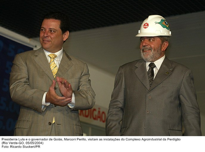 Presidente Lula e o governador de Goiás, Marconi Perillo, visitam as instalações do Complexo Agroindustrial da Perdigão.jpg