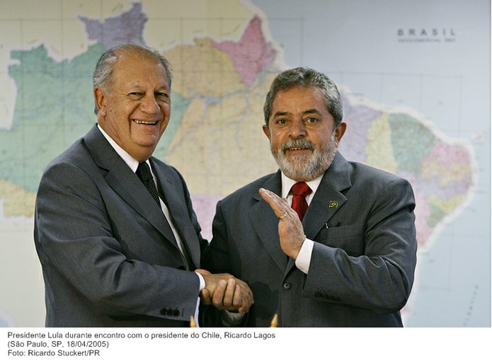 Presidente Lula durante encontro com o presidente do Chile, Ricardo Lagos.jpg