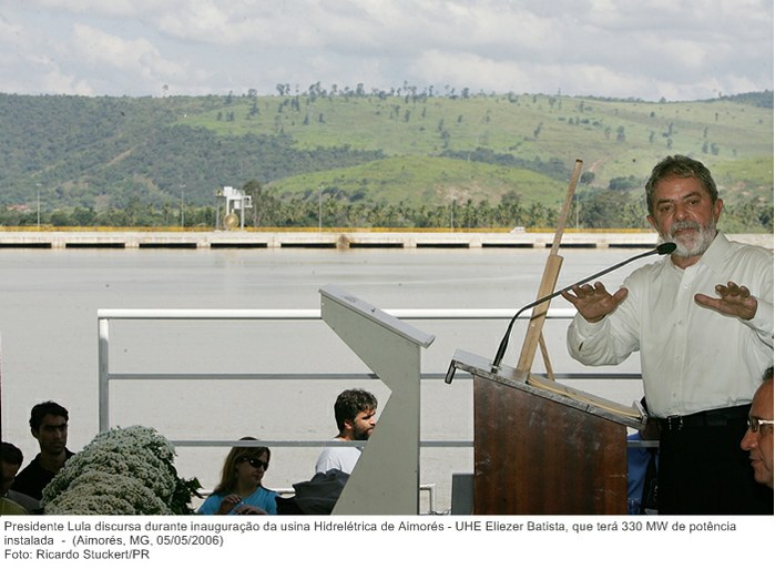 Presidente Lula discursa durante inauguração da usina Hidrelétrica de Aimorés - UHE Eliezer Batista, que terá 330 MW de potência instalada.jpg