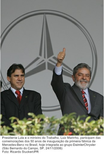 Presidente Lula e o ministro do Trabalho, Luiz Marinho, participam das comemorações dos 50 anos de inauguração da primeira fábrica da Mercedes-Benz no Brasil.jpg