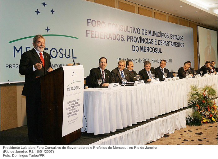 Presidente Lula abre Foro Consultivo de Governadores e Prefeitos do Mercosul, no Rio de Janeiro.