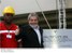 Presidente Lula ao lado de operário Geraldo Camilo dos Santos que trabalhou na duplicação do trecho da Avenida Antônio Carlos inaugurado nesta quinta-feira em Belo Horizonte.