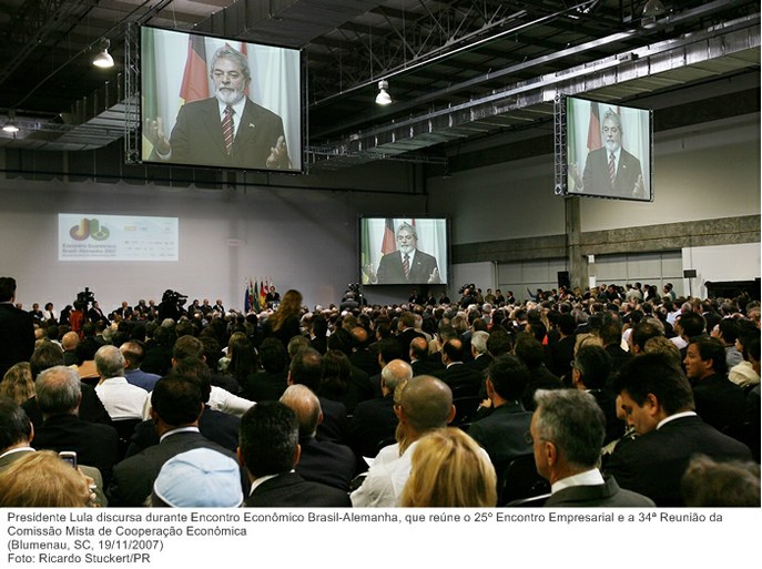 Presidente Lula discursa durante Encontro Econômico Brasil-Alemanha, que reúne o 25º Encontro Empresarial e a 34ª Reunião da Comissão Mista de Cooperação Econômica.