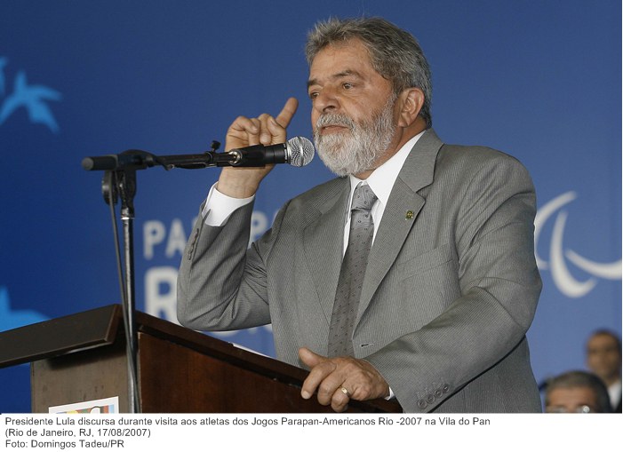 Presidente Lula discursa durante visita aos atletas dos Jogos Parapan-Americanos Rio -2007 na Vila do Pan (2).