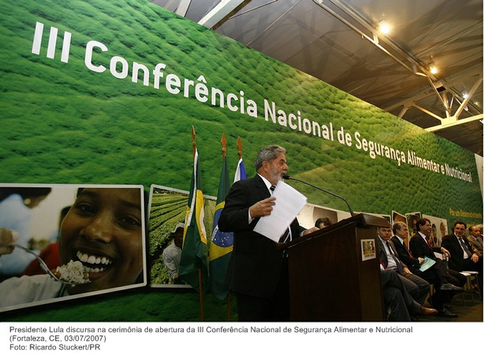 Presidente Lula discursa na cerimônia de abertura da III Conferência Nacional de Segurança Alimentar e Nutricional.