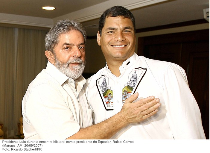 Presidente Lula durante encontro bilateral com o presidente do Equador, Rafael Correa.