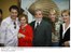 Presidente Lula e a primeira-dama Marisa Letícia durante encontro com o ator Antonio Banderas e sua esposa, Melanie Griffith.