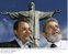 Presidente Lula e o governador do Rio de Janeiro, Sérgio Cabral, durante cerimônia de apoio à campanha para eleger o Cristo Redentor como uma das sete maravilhas do mundo.