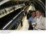 Presidente Lula e o governador do Rio de Janeiro, Sérgio Cabral, na estação Maracanã, de onde partem no 13º trem urbano da cidade, inaugurado hoje, até a Central do Brasil.