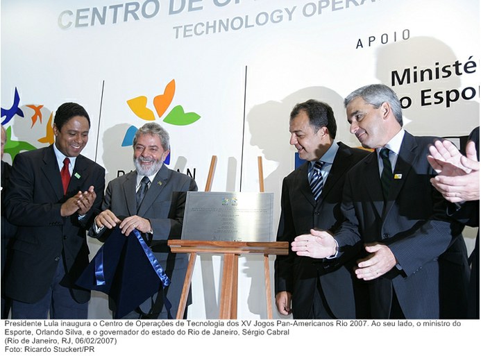 Presidente Lula inaugura o Centro de Operações de Tecnologia dos XV Jogos Pan-Americanos Rio 2007.