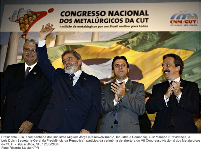Presidente Lula participa da cerimônia de abertura do VII Congresso Nacional dos Metalúrgicos da CUT.