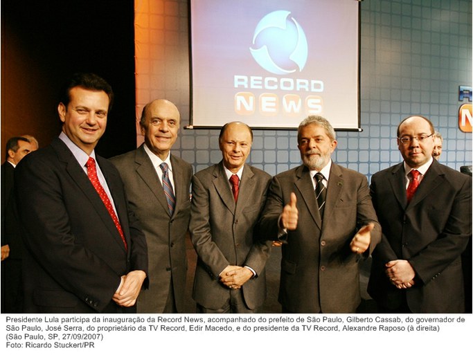 Presidente Lula participa da inauguração da Record News.