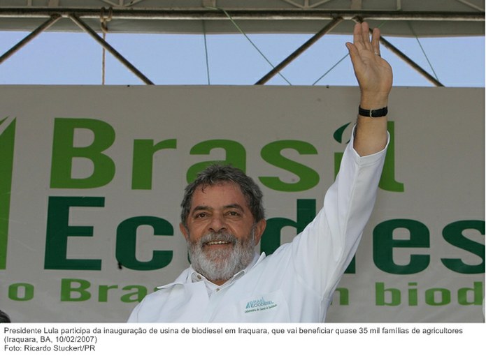 Presidente Lula participa da inauguração de usina de biodiesel em Iraquara, que vai beneficiar quase 35 mil famílias de agricultores.