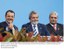Presidente Lula ao lado do governador do Rio de Janeiro, Sérgio Cabral e do min. do Desenvolvimento, Indústria e Comércio Exterior, Miguel Jorge, durante cerimônia alusiva às obras da ThyssenKrupp.