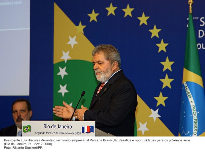 Presidente Lula discursa durante o seminário empresarial Parceria Brasil-UE desafios e oportunidades para os próximos anos.