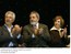 Presidente Lula, dona Marisa e o presidente da Câmara dos Deputados, Arlindo Chinaglia, durante cerimônia de comemoração dos 70 anos do Sindicato dos Químicos.