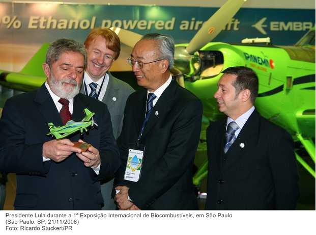 Presidente Lula durante a 1ª Exposição Internacional de Biocombustíveis, em São Paulo.