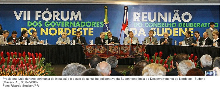 Presidente Lula durante cerimônia de instalação e posse do conselho deliberativo da Superintendência do Desenvolvimento do Nordeste - Sudene.