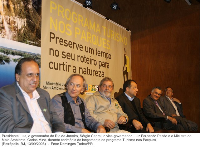 Presidente Lula  durante cerimônia de lançamento do programa Turismo nos Parques.