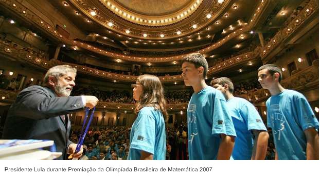 Presidente Lula durante Premiação da Olimpíada Brasileira de Matemática 2007.
