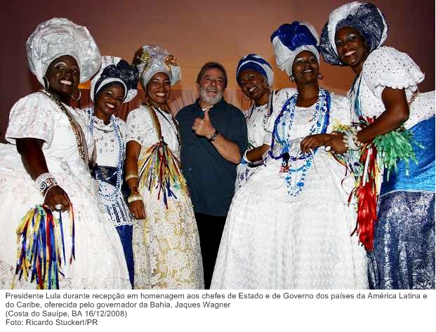 Presidente Lula durante recepção em homenagem aos chefes de Estado e de Governo dos países da América Latina e do Caribe, oferecida pelo governador da Bahia, Jaques Wagner.