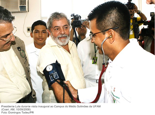 Presidente Lula durante visita inaugural ao Campus do Médio Solimões da UFAM.