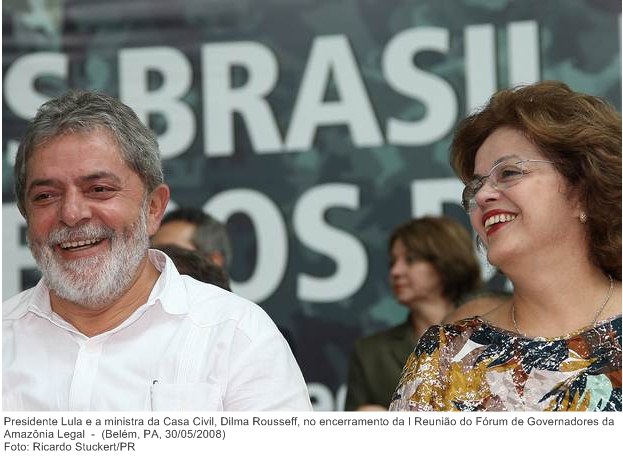 Presidente Lula e a ministra da Casa Civil, Dilma Rousseff, no encerramento da I Reunião do Fórum de Governadores da Amazônia Legal.
