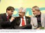 Presidente Lula, o presidente da Câmara dos Deputados, Arlindo Chinaglia, e o ministro da Previdência Social, Luiz Marinho, durante solenidade de assinatura de atos relativos a obras do PAC.