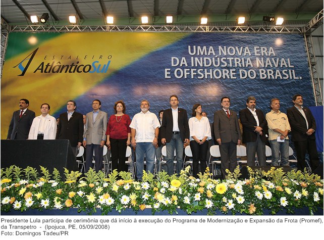 Presidente Lula participa de cerimônia que dá início à execução do Programa de Modernização e Expansão da Frota (Promef), da Transpetro.