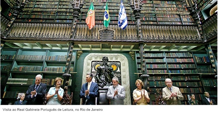 Visita ao Real Gabinete Português de Leitura, no Rio de Janeiro.