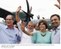 Presidente Lula ao lado de Ciro Gomes, Dilma Rousseff e Aécio Neves durante visita às obras do São Francisco.