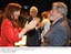 Presidente Lula conversa com a Presidente da Argentina, Cristina Kirchner, no encerramento do seminário Oportunidades de Comércio, Negócios e Investimentos entre Argentina e Brasil.